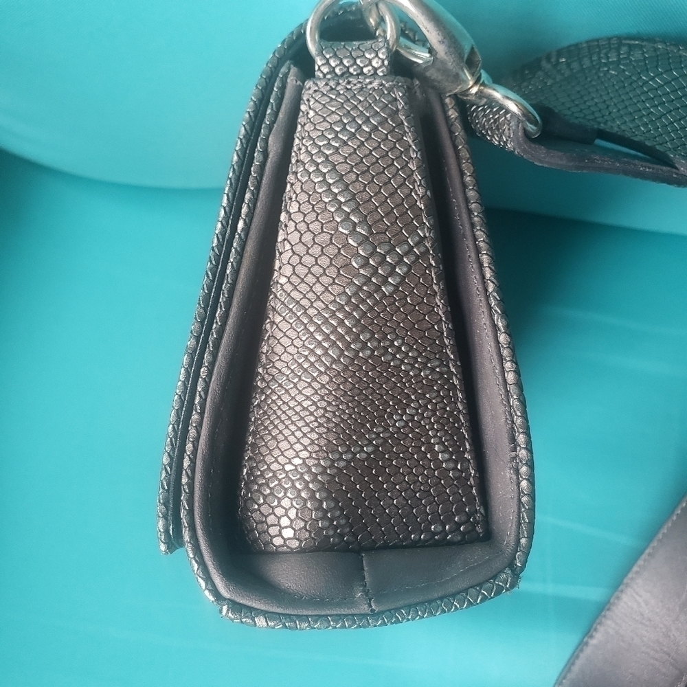 Piper & Skye Lola Crossbody/Shoulder Gunmetal Embossed Leather. - Picture 9 of 16